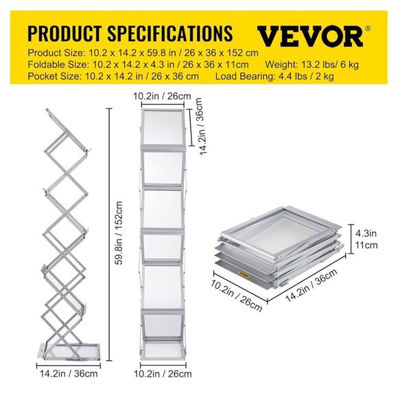 Heavy Duty Brochure Holder Stand Pop-up Catalog Holder Stand Literature Rack - Picture 7 of 7